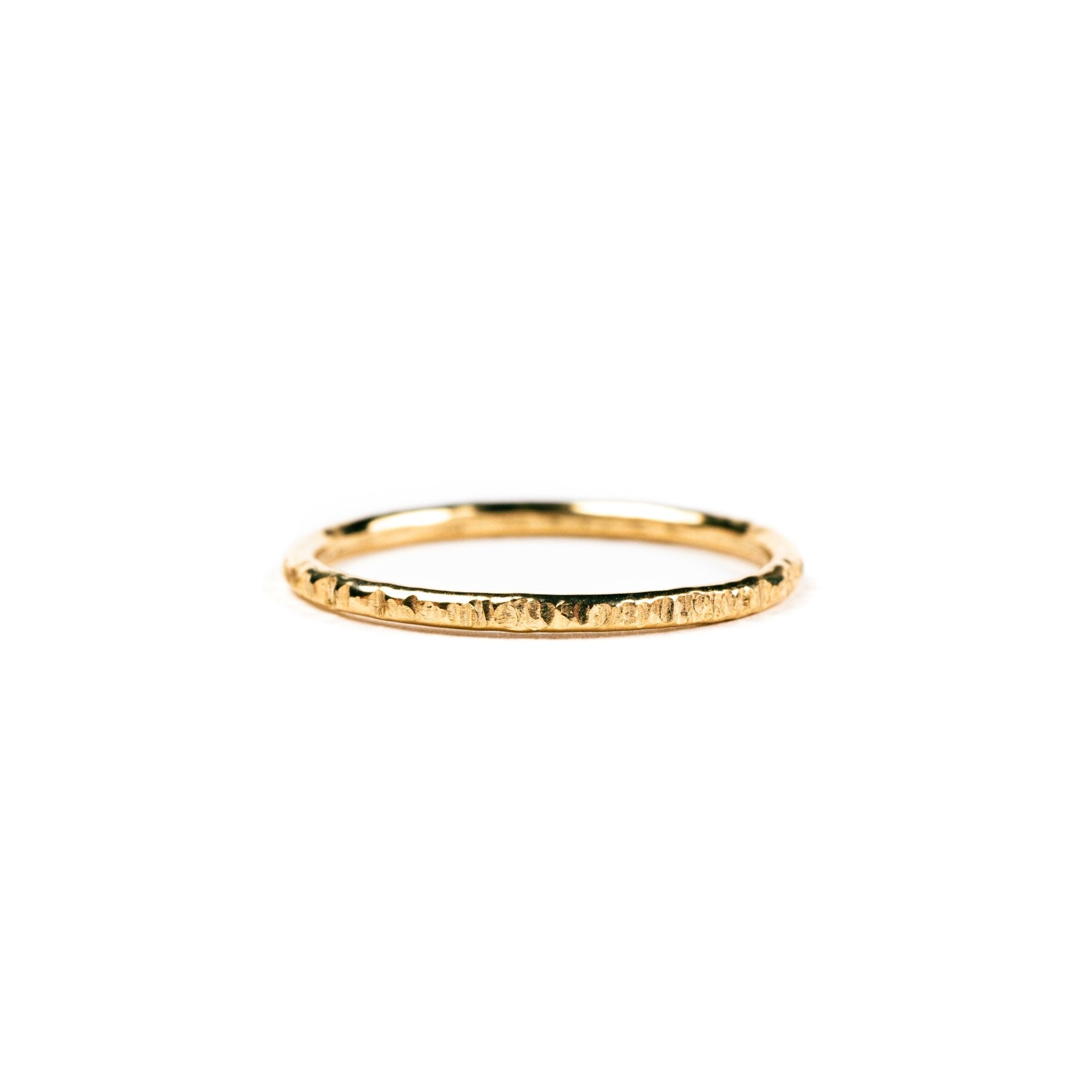 Nest Hammered Thin Gold Stacking Ring - MTD