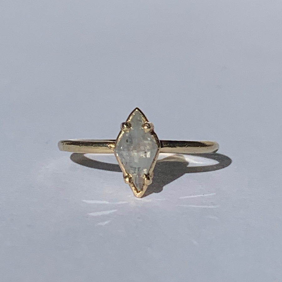 Flying | Kite Diamond Rose Cut Light Gray Icy Engagement Ring - MTD