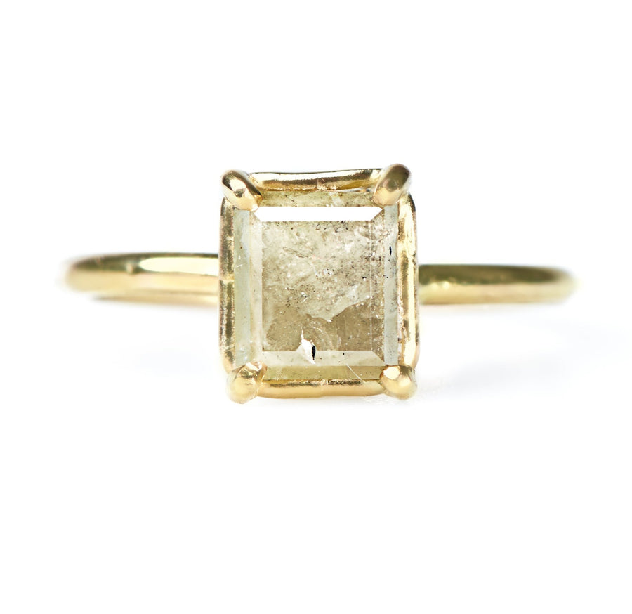 Chantal Gray Emerald Cut Diamond Engagement Ring 14k Yellow Gold - MTD