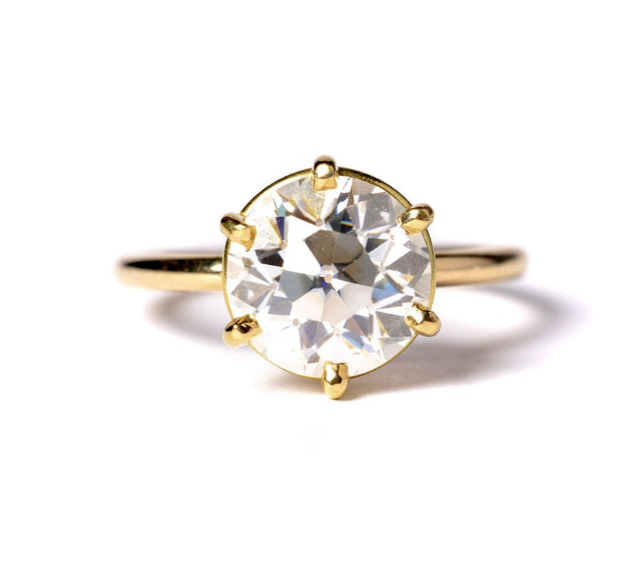 Daphne Gold Engagement Ring | Antique Cut Round Ring | MTD