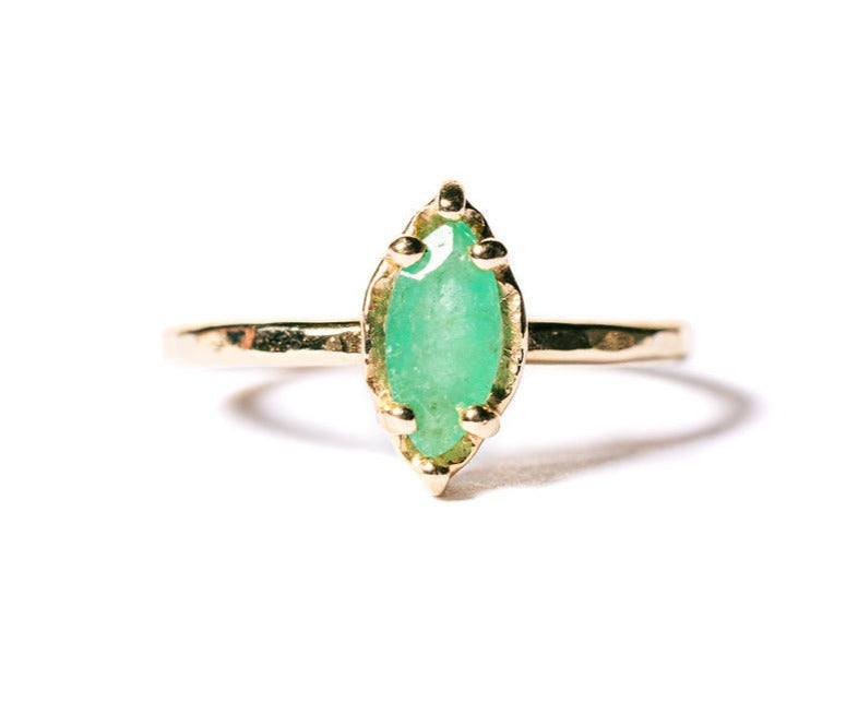Emerald Eyelet Marquise Emerald Ring - MTD