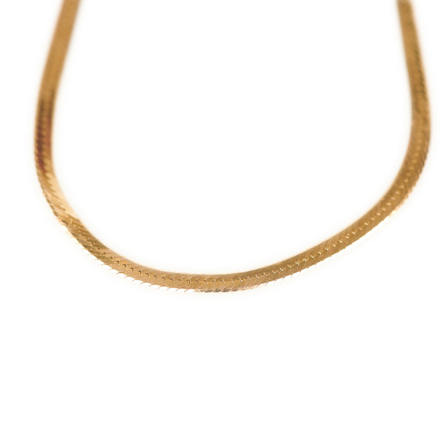 Medium Gold Brush Stroke Herringbone Necklace - MTD