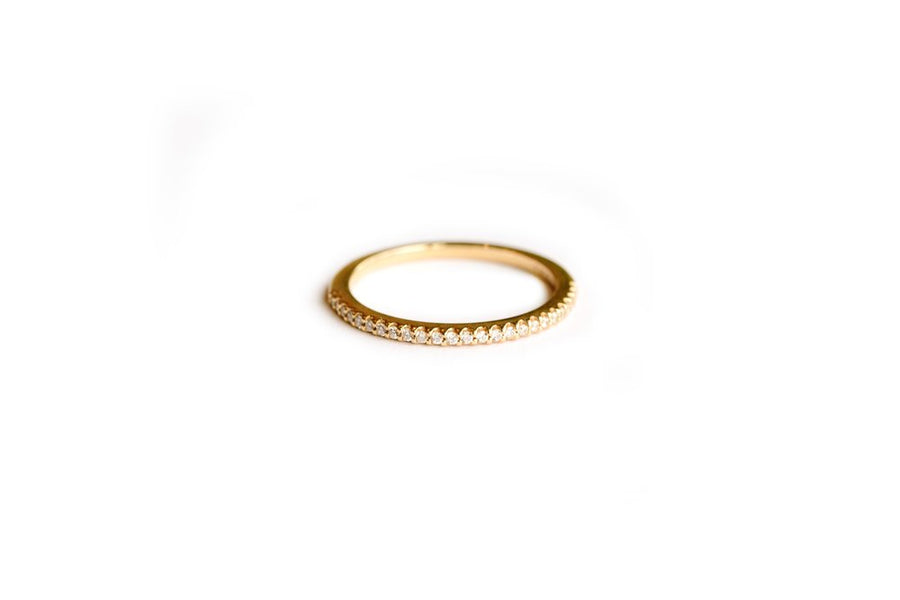 Promise | Thin Diamond 14k Gold Wedding Band - Melissa Tyson Designs
