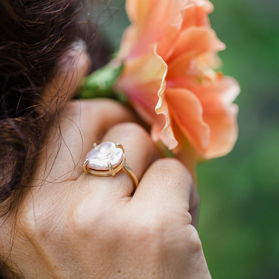 Aloha | Keshi Pearl 14k Gold Ring - MTD