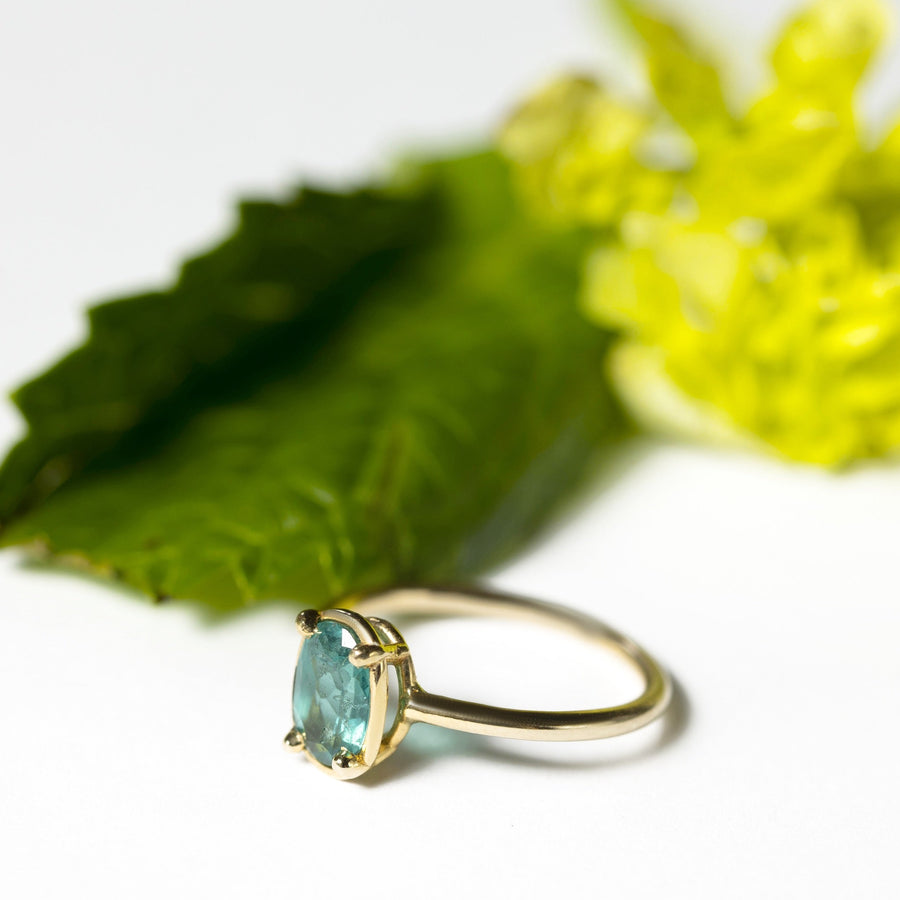 Mykanos Teal Sapphire Oval Engagement Ring - MTD