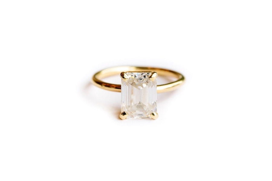Anna | 2ct Emerald Cut Moissanite Engagement Ring - Melissa Tyson Designs