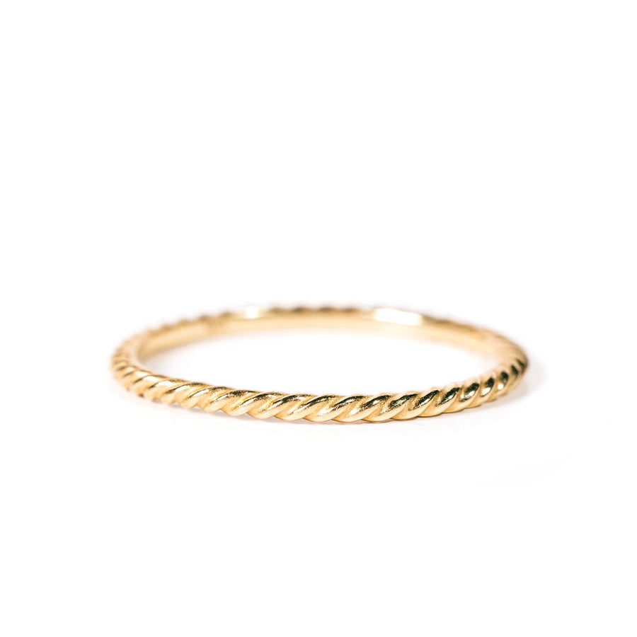 Rope Ring Twisted Thin Stacking Wedding Band - MTD