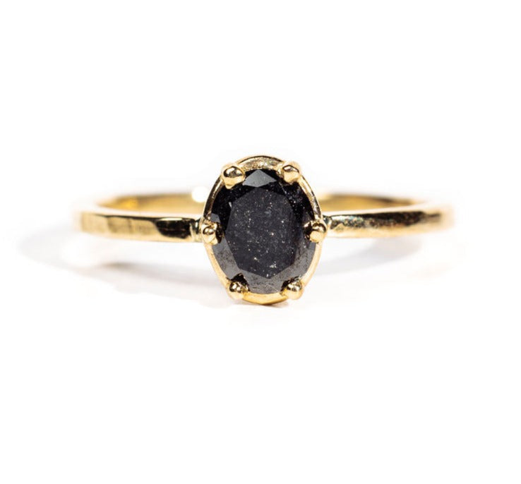 Black Dot Diamond Engagement Ring - MTD