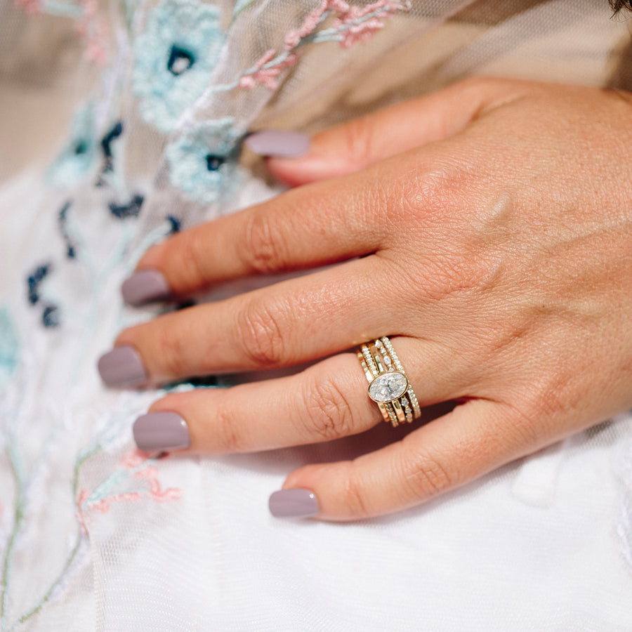 Lara Elongated Moissanite Oval Engagement Ring - Melissa Tyson Designs