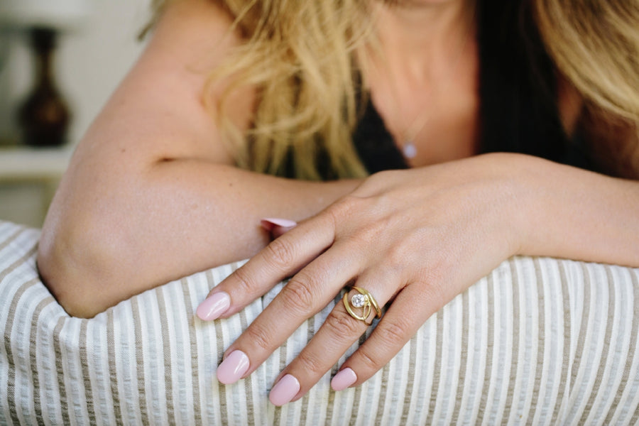 Swallowtail | Recycled Gold Organic Split Band Engagement Ring - Melissa Tyson Designs