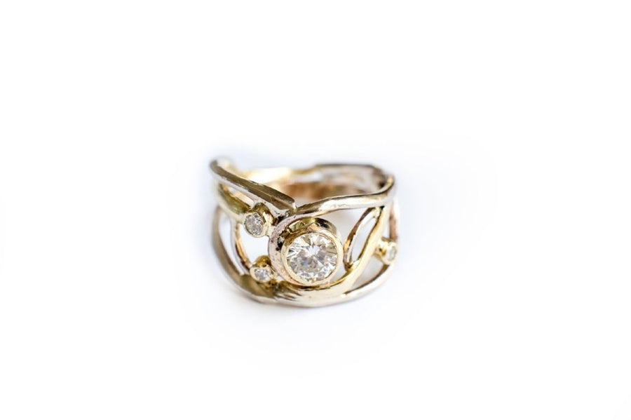 Jo |  Diamond Split Band Engagement Ring - Melissa Tyson Designs