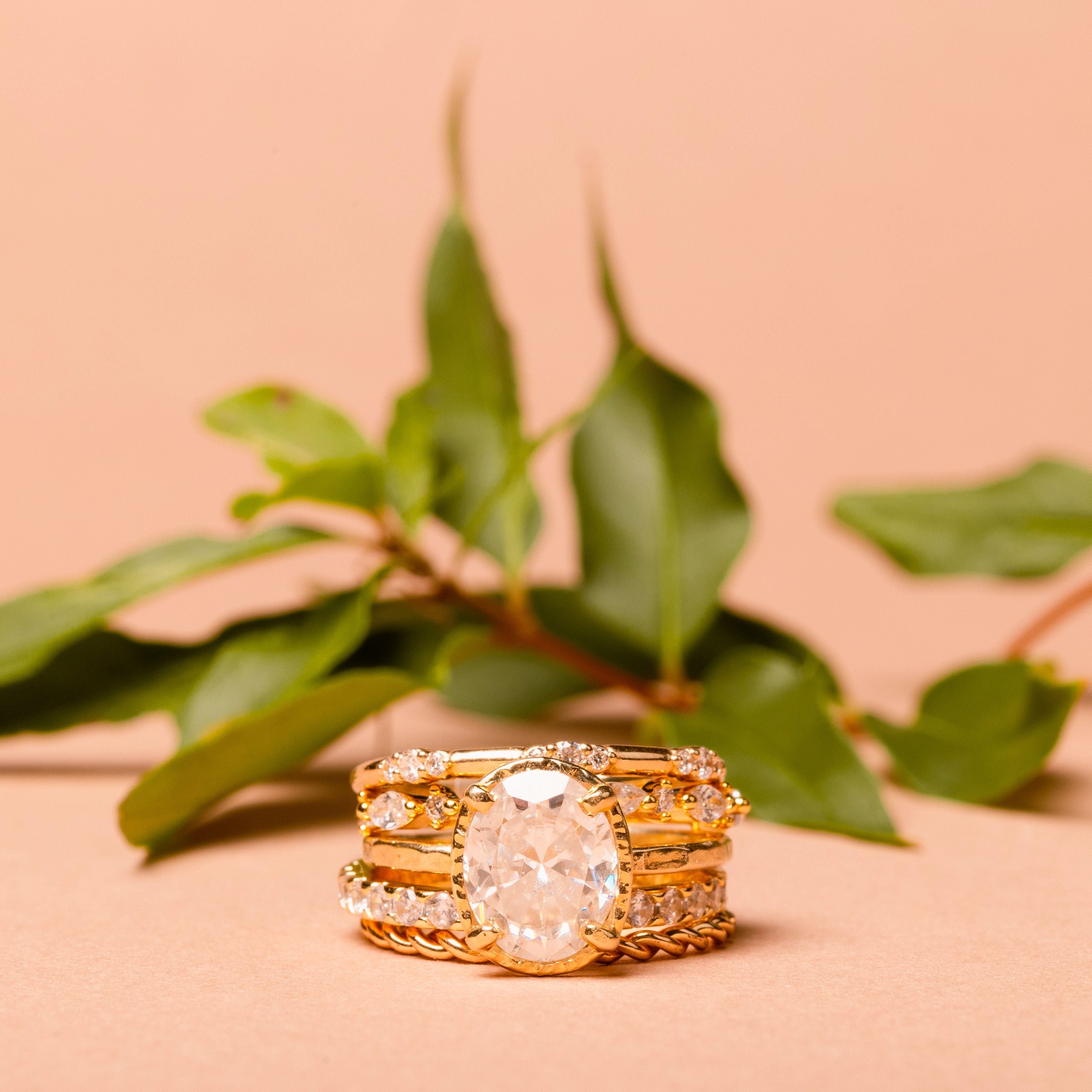 The Ahna Oval Moissanite Hammered Halo Engagement Ring — Effortless Glow, Handcrafted with Heart - MTD