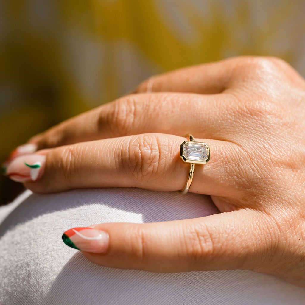 Step Cut vs. Brilliant Cut Engagement Rings - What They Really Look Like on the Hand - MTD