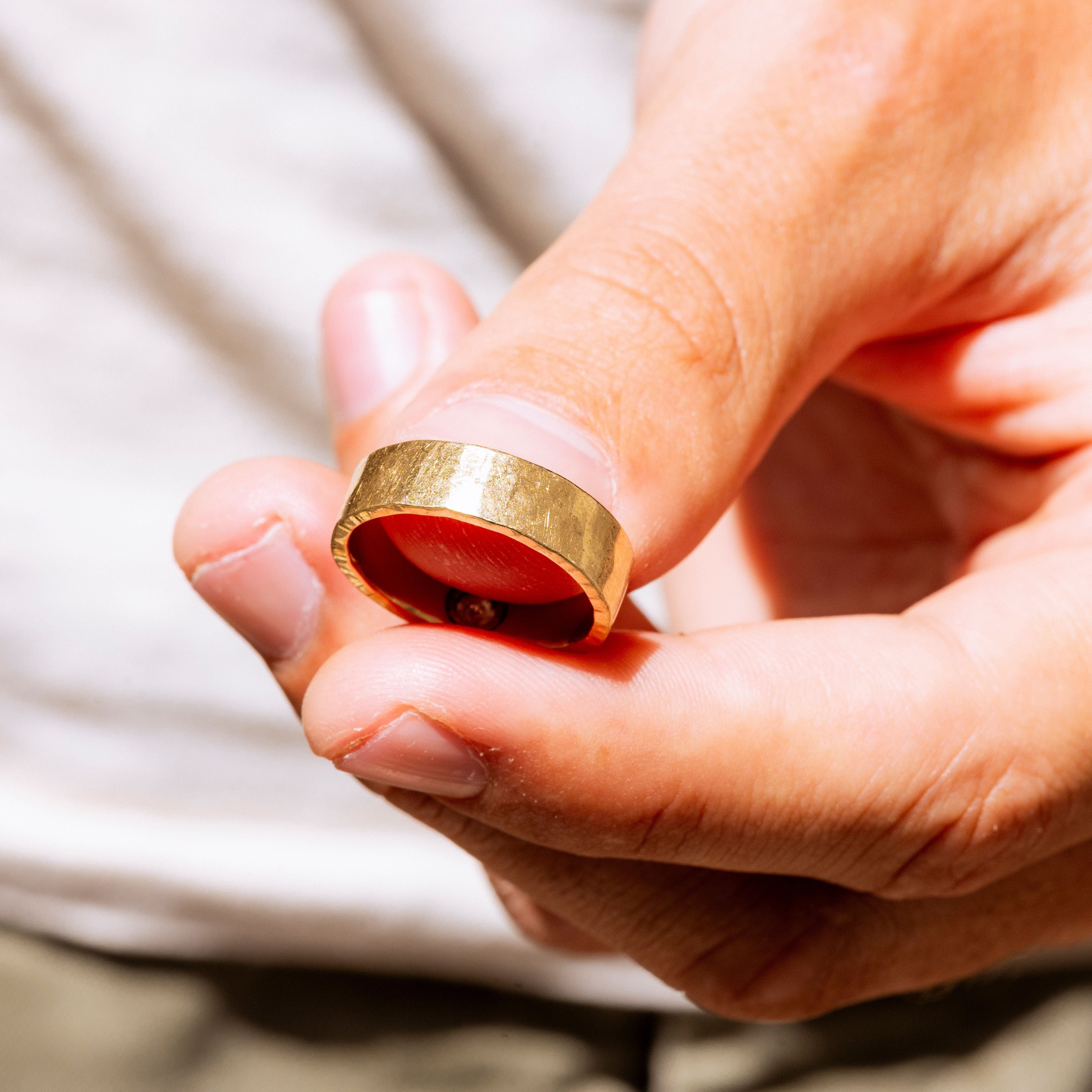 we took our beloved hand hammered band and made it... The Story Behind Hand-Hammered Wedding Bands – MTD
