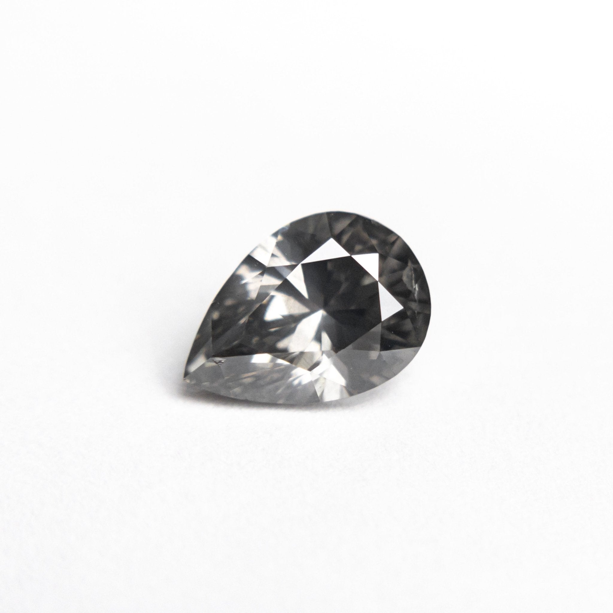 1.01ct 7.90x5.53x3.71mm GIA I1 Fancy Dark Grey Pear Brilliant 19544 - 01 - MTD