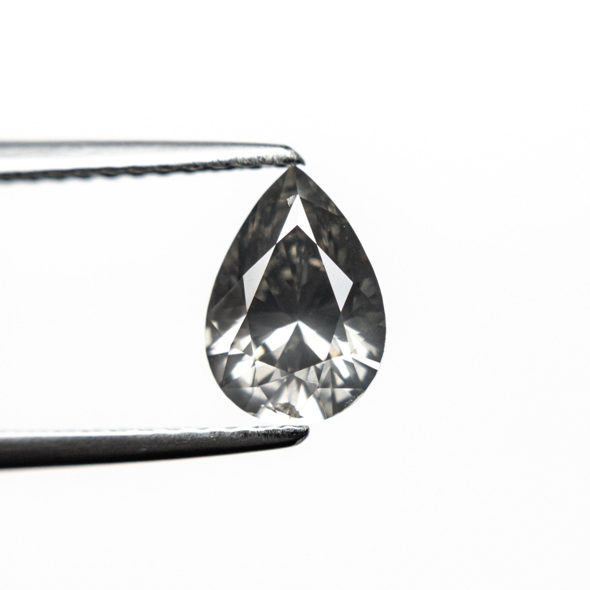 1.01ct 7.90x5.53x3.71mm GIA I1 Fancy Dark Grey Pear Brilliant 19544 - 01 - MTD