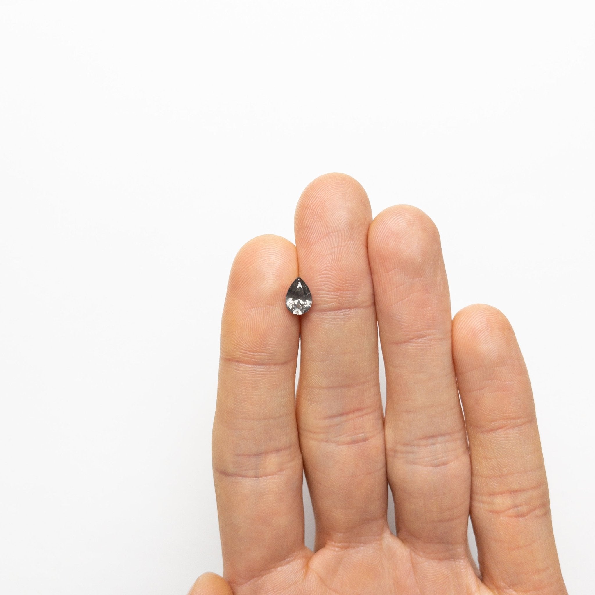 1.01ct 7.90x5.53x3.71mm GIA I1 Fancy Dark Grey Pear Brilliant 19544 - 01 - MTD