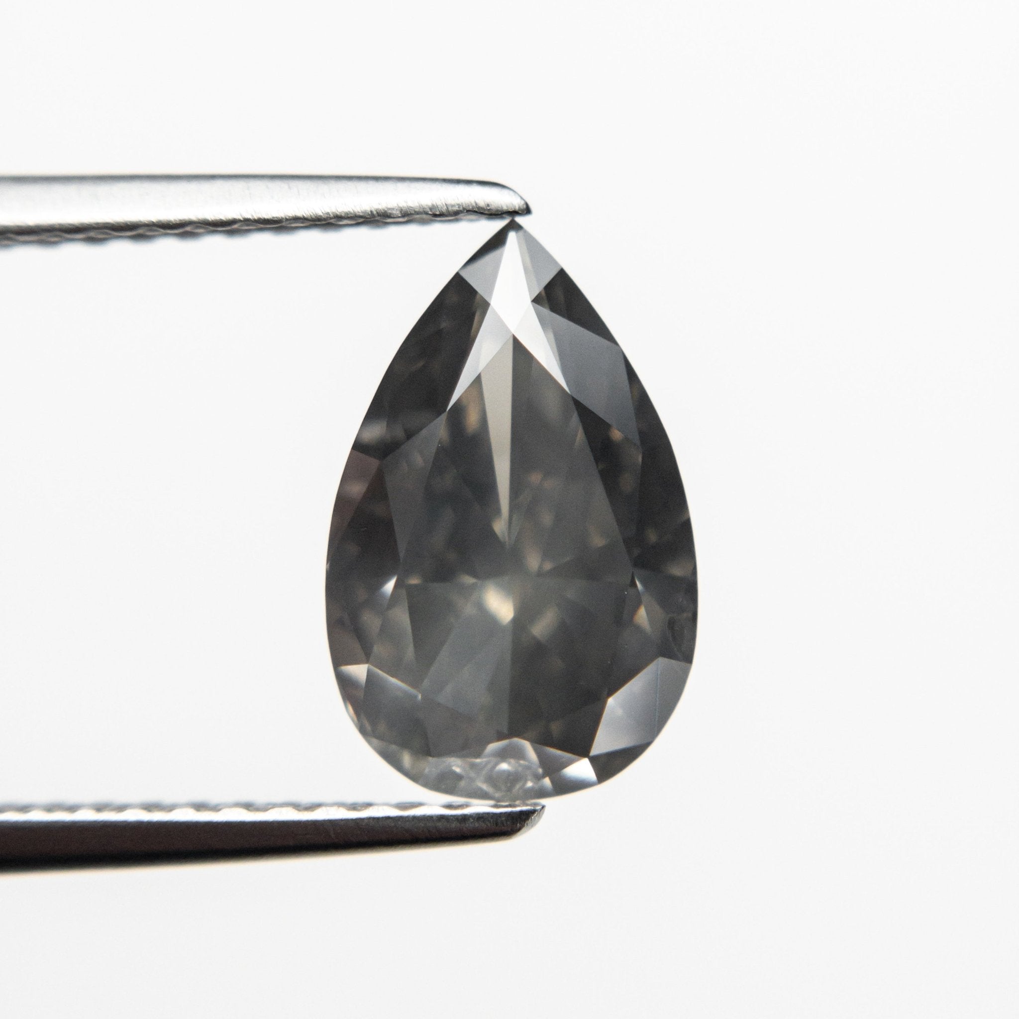 2.07ct 10.33x6.61x4.25mm GIA SI2 Fancy Dark Grey Pear Brilliant 19549-01 - MTD