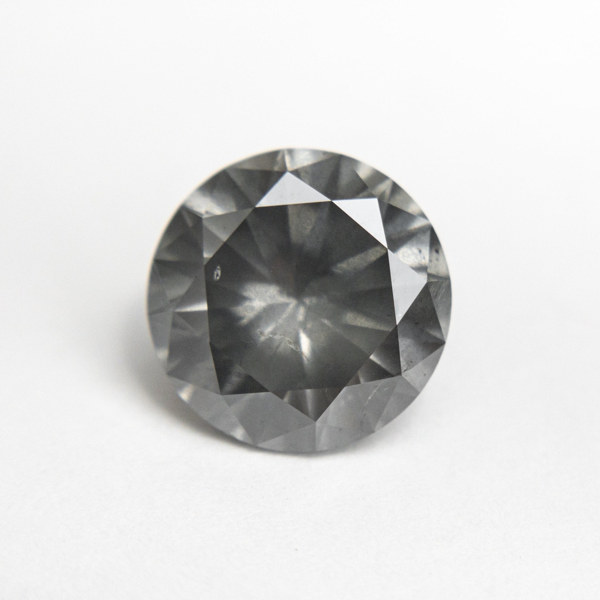 3.05ct 9.27x9.26x5.69mm Fancy Grey Round Brilliant 19552-01 - MTD