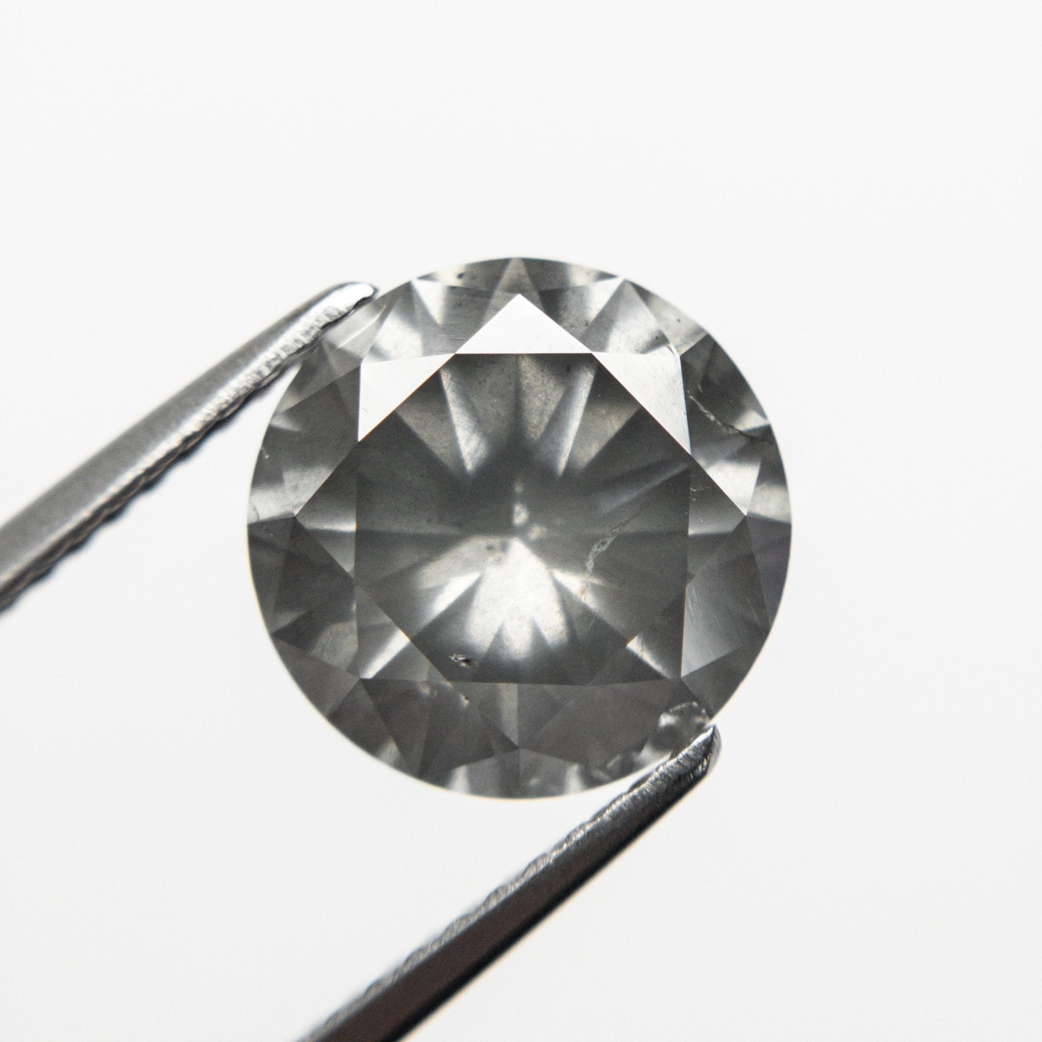 3.05ct 9.27x9.26x5.69mm Fancy Grey Round Brilliant 19552-01 - MTD