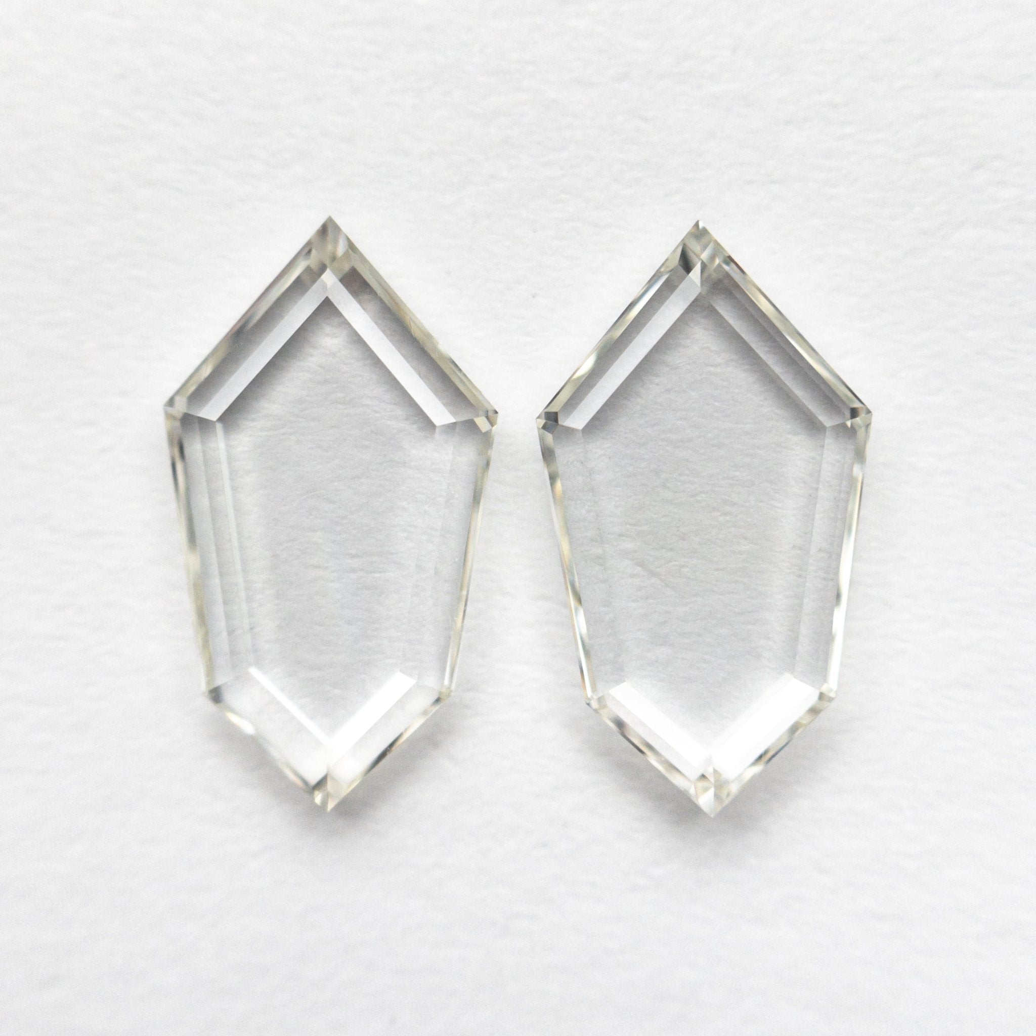 1.85cttw 2pc 10.34x5.80x1.54mm 10.30x5.78x1.58mm VS J - K Shield Portrait Cut Matching Pair 19854 - 49 - MTD