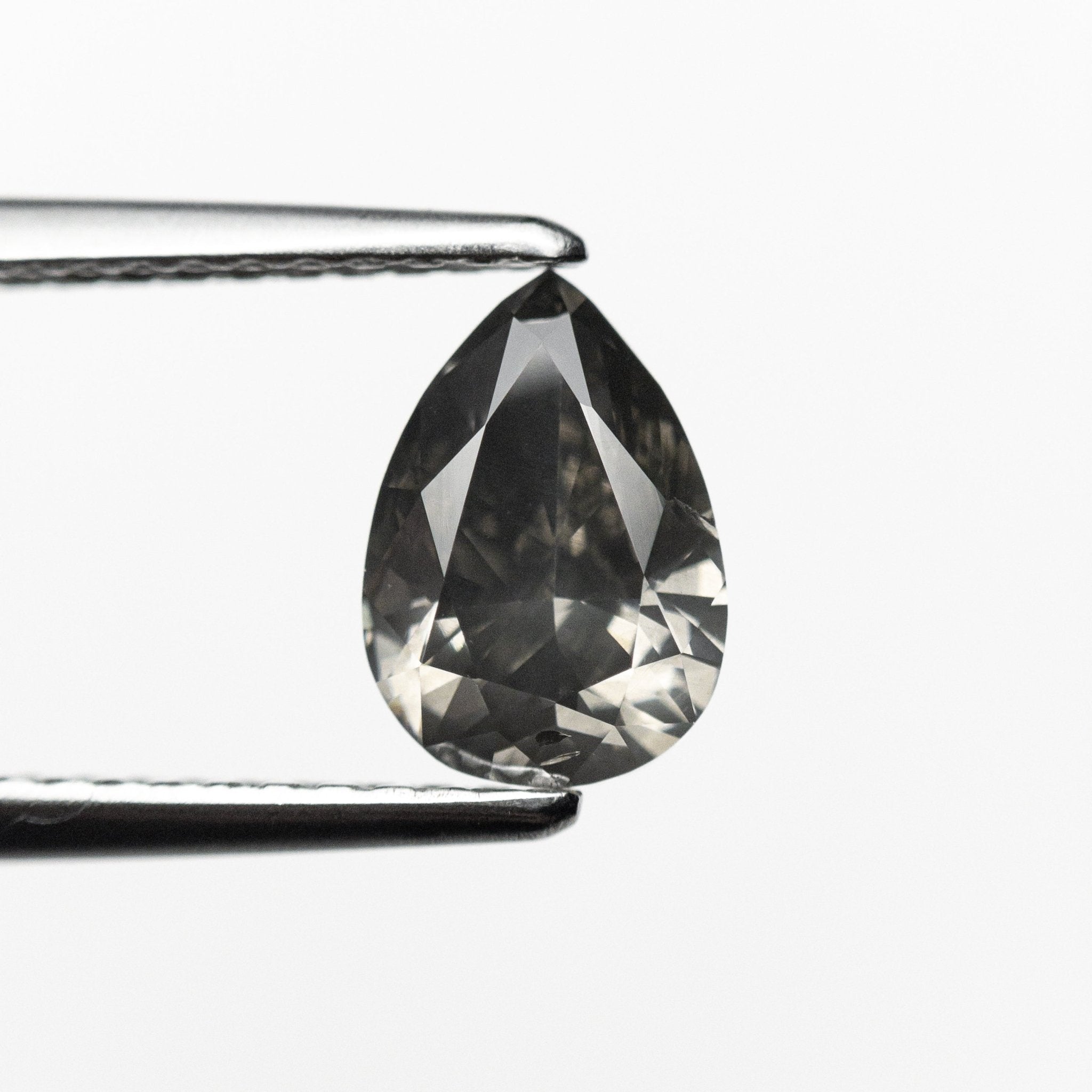 1.01ct 7.83x5.42x3.38mm Fancy Dark Grey Pear Brilliant 19913 - 01 - MTD