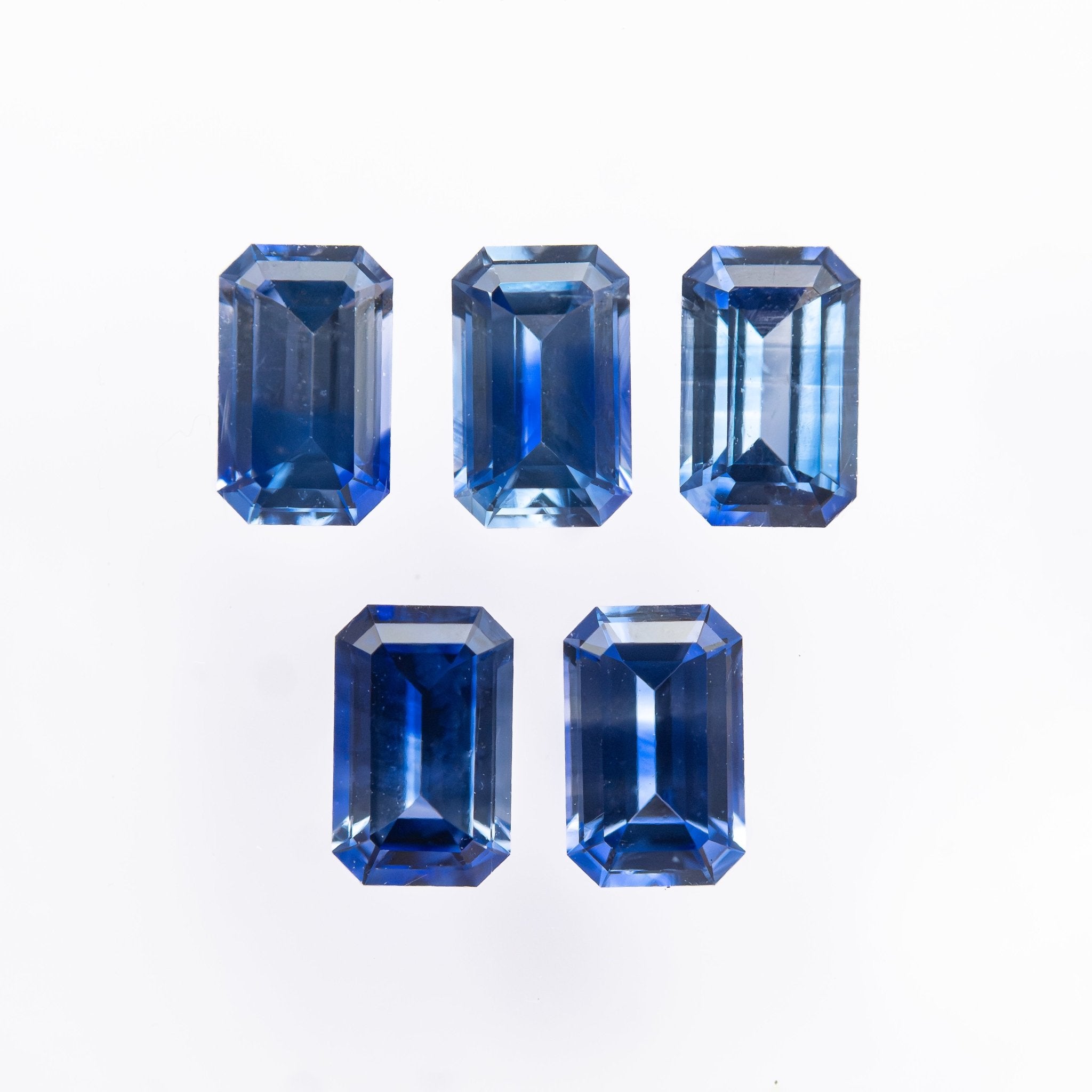 2.25cttw 5pc 5.5x3.5mm Cut Corner Rectangle Step Cut Sapphires 27722-01 - MTD