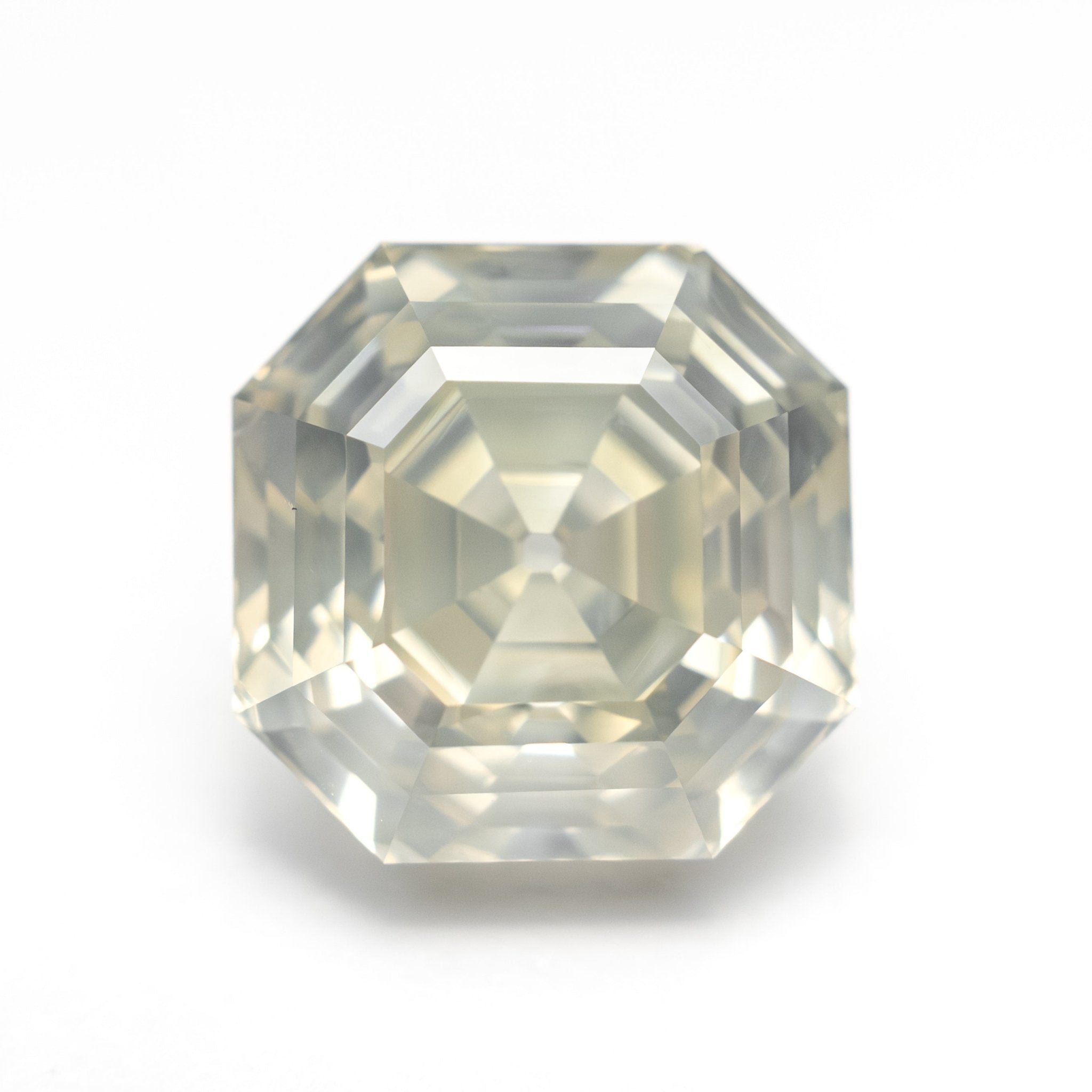 5.51ct 9.76x9.75x6.75mm GIA I1 Fancy Greyish Greenish Yellow Cut Corner Square Step Cut 28026-01 - MTD