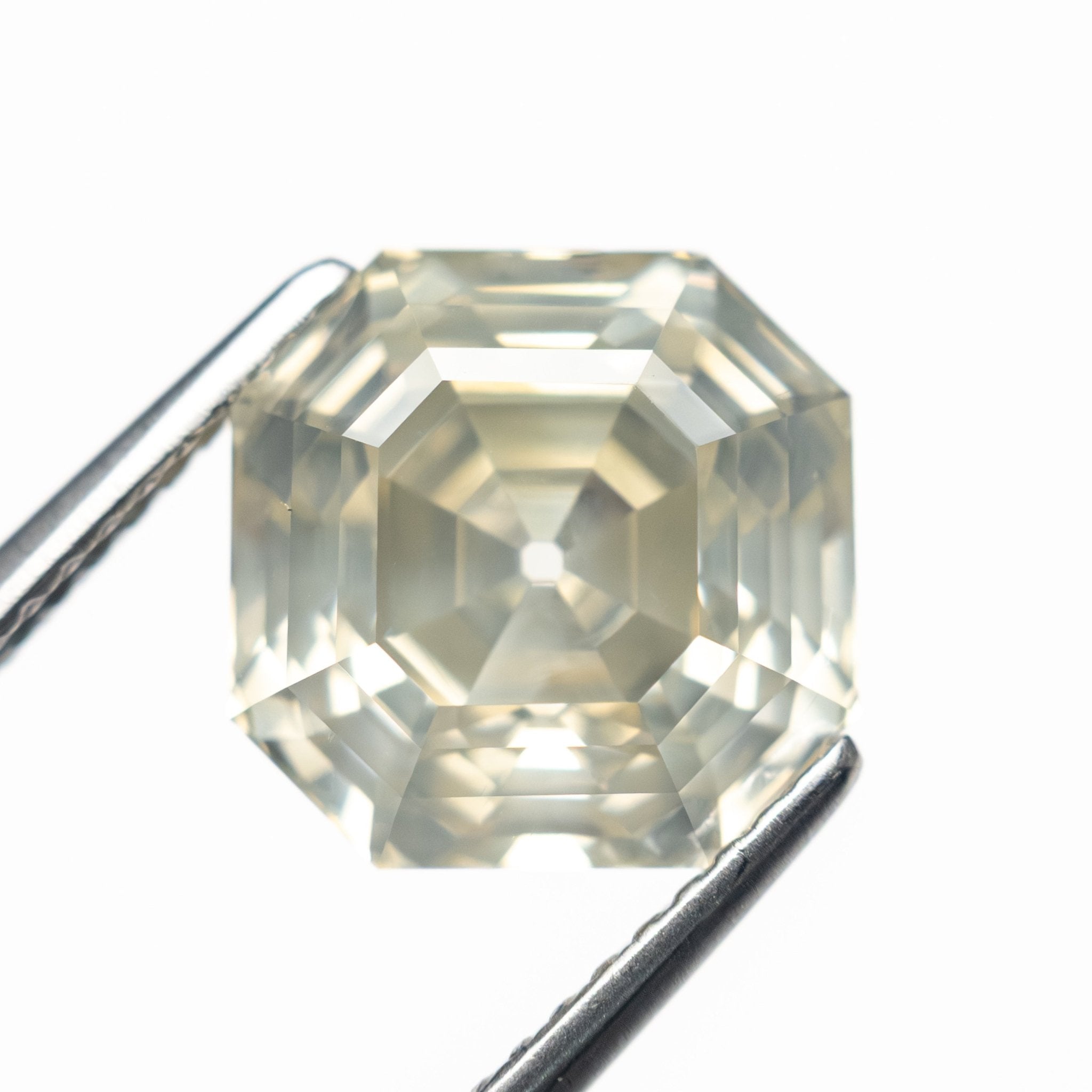 5.51ct 9.76x9.75x6.75mm GIA I1 Fancy Greyish Greenish Yellow Cut Corner Square Step Cut 28026-01 - MTD