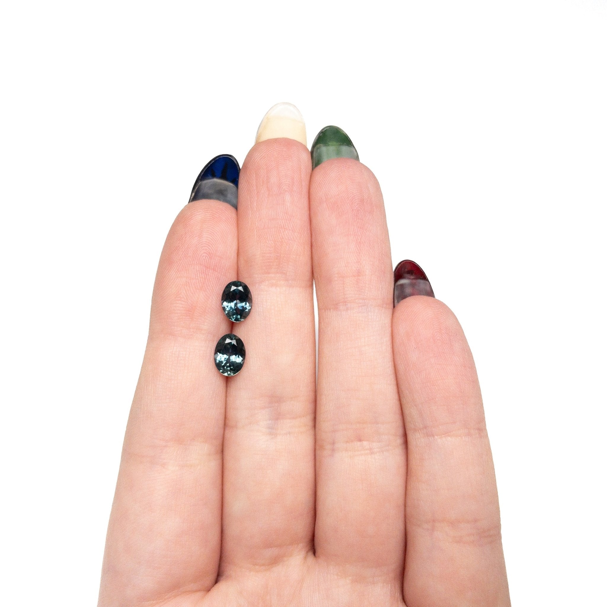5.03cttw 2pc 7.35x5.50x3.73mm 7.54x5.56x3.78mm Oval Brilliant Sapphire Matching Pair 28028-34 - MTD