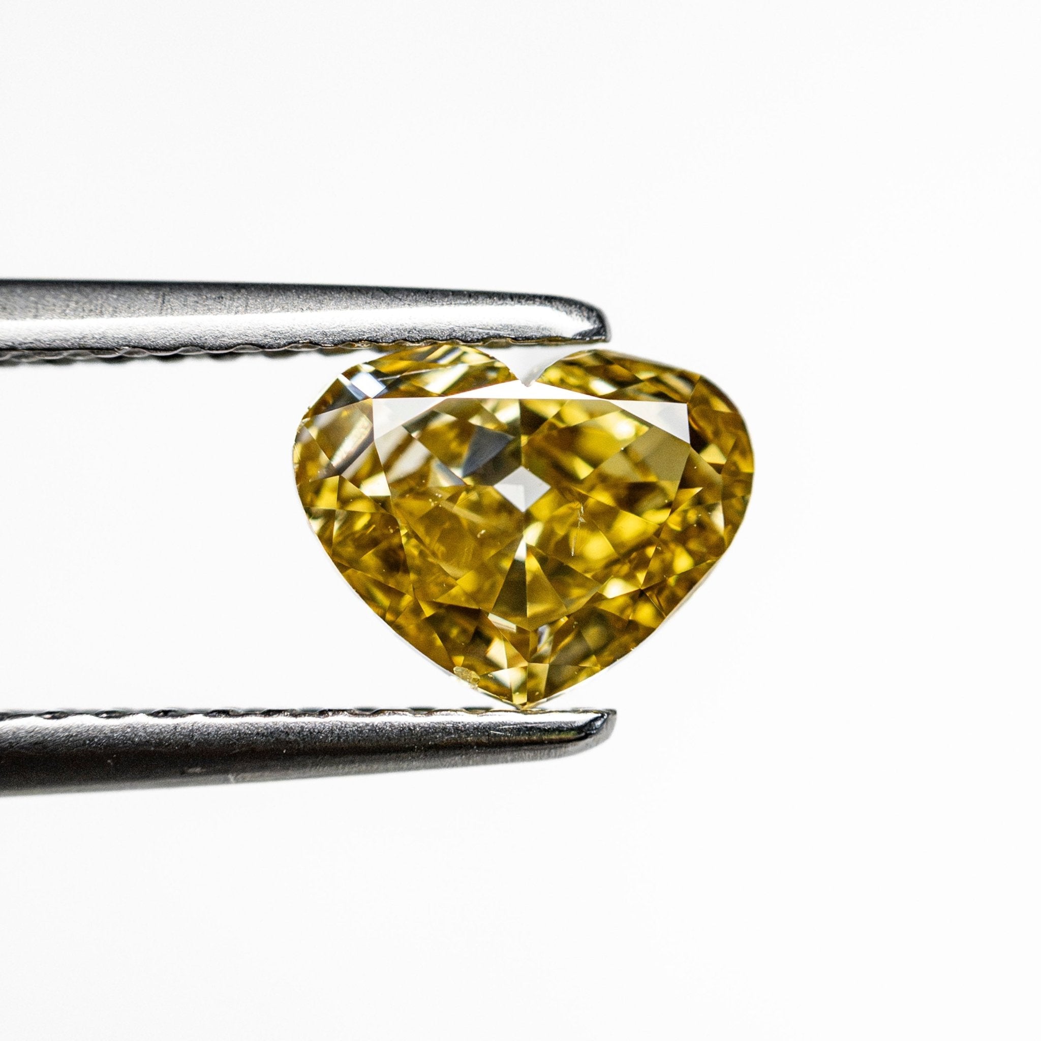 1.01ct 5.68x7.23x3.10mm GIA SI1 Fancy Deep Brownish Yellow Heart Brilliant 28350-01 - MTD