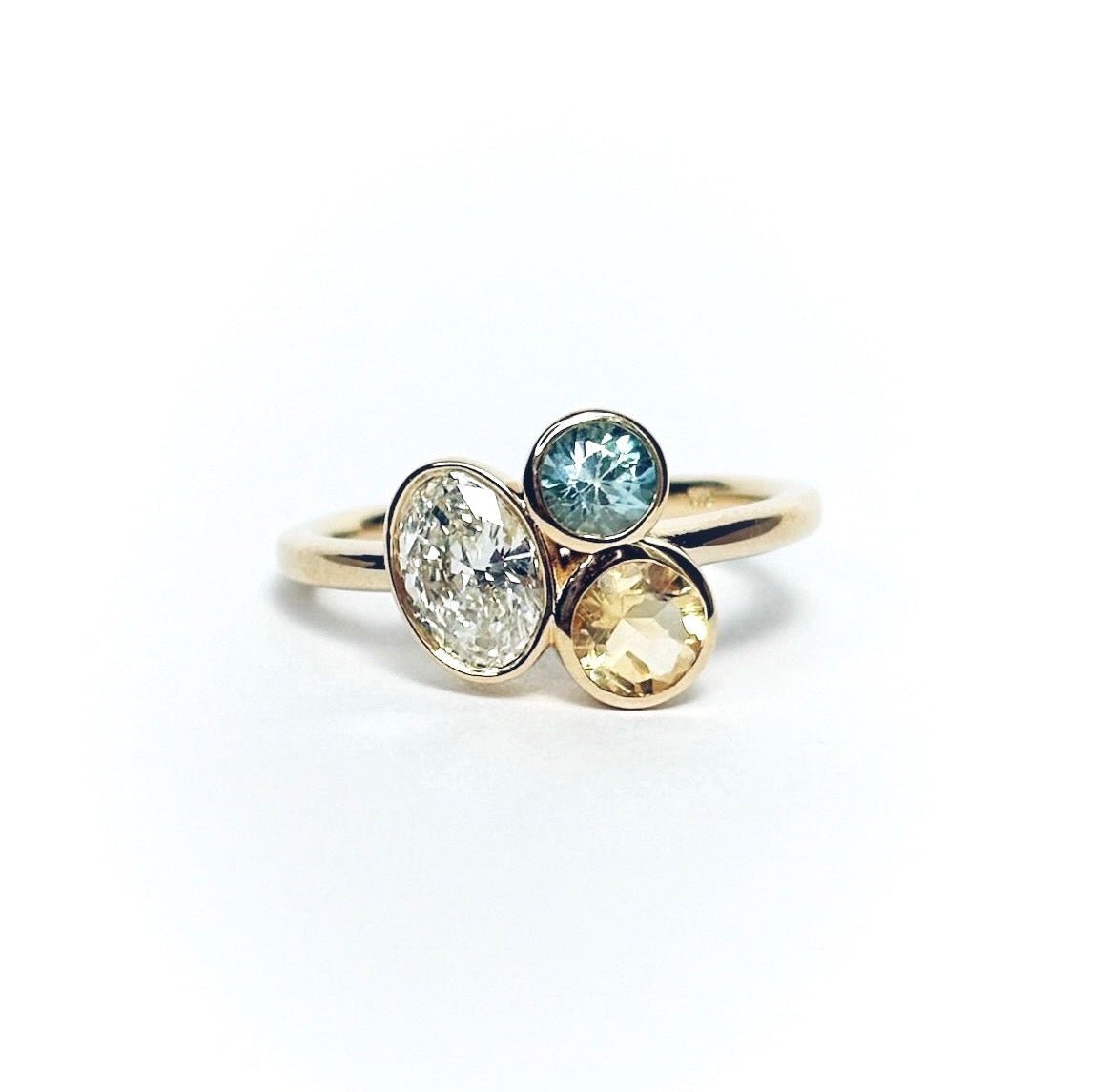 Sunlit Sea Bezel Set Cluster Ring - MTD