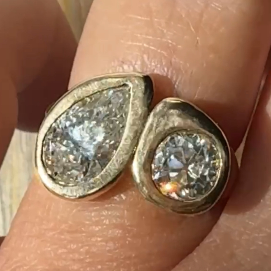 gold ring with new diamonds
