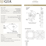 5.51ct 9.76x9.75x6.75mm GIA I1 Fancy Greyish Greenish Yellow Cut Corner Square Step Cut 28026-01 - MTD