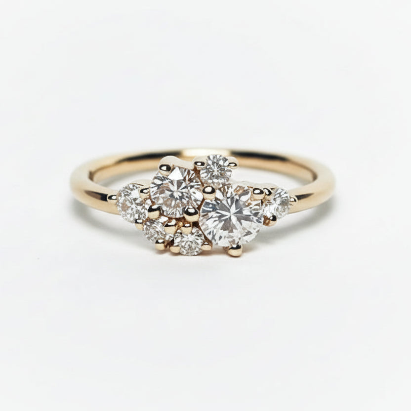Snowscape Diamond Cluster Engagement Ring - MTD