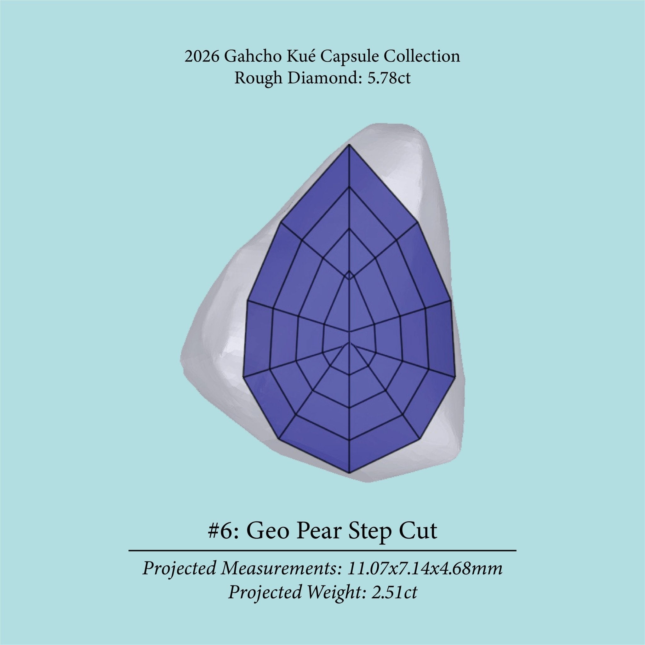 5.78ct VS2 C2 Pre - Cut Canadian Champagne Diamond 27941 - MTD
