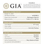 0.71ct 10.48x3.17x1.86mm GIA Internally Flawless I Baguette Step Cut 24302 - 01 - MTD