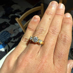 Three Stone Moissanite Engagement Ring | 18k Gold Engagement Ring - MTD