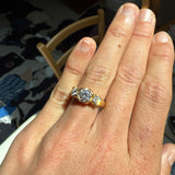 Three Stone Moissanite Engagement Ring | 18k Gold Engagement Ring - MTD