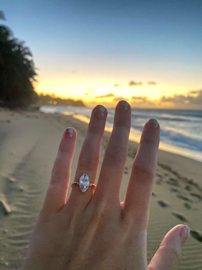 Mia Bezel Set Marquise Diamond Engagement Ring - MTD