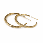 Shay Textured Hollow Gold Hoop Earrings - MTD