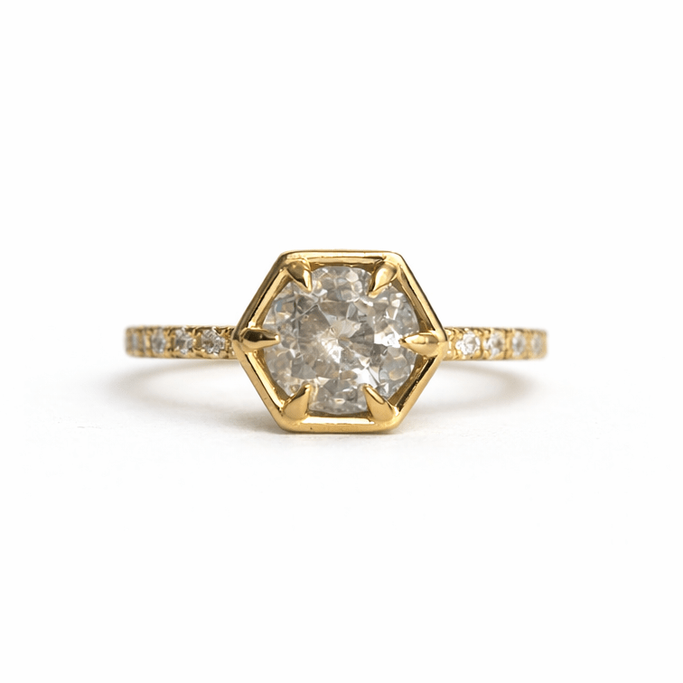 Morning Fog Salt and Pepper Diamond Engagement Ring - MTD