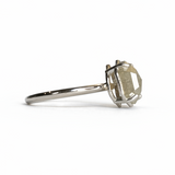 Nora Salt and Pepper Elongated Hexagon Diamond Engagement Ring