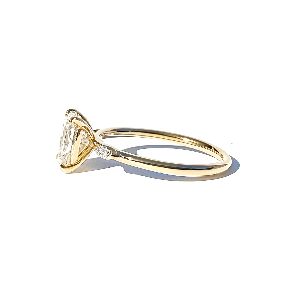 Annmarie Three Stone Oval and Marquise Diamond Engagement Ring - MTD