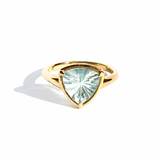 Blue Comet Fantasy Trillion Cut Starbright Aquamarine Engagement Ring - MTD