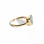 Blue Comet Fantasy Trillion Cut Starbright Aquamarine Engagement Ring - MTD