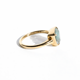 Blue Comet Fantasy Trillion Cut Starbright Aquamarine Engagement Ring - MTD