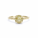 Sunflower Round Salt and Pepper Diamond Hammered Halo Engagement Ring - MTD