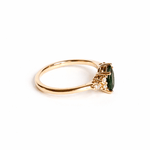 Royal Fern Pear Green Sapphire and Diamond Engagement Ring - MTD