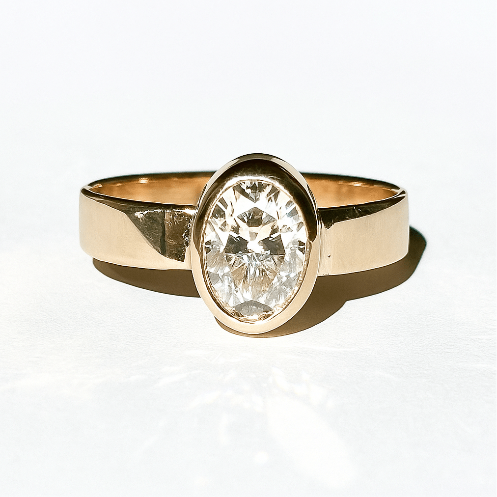 Wide Band 2ct Oval Engagement Ring - MTD